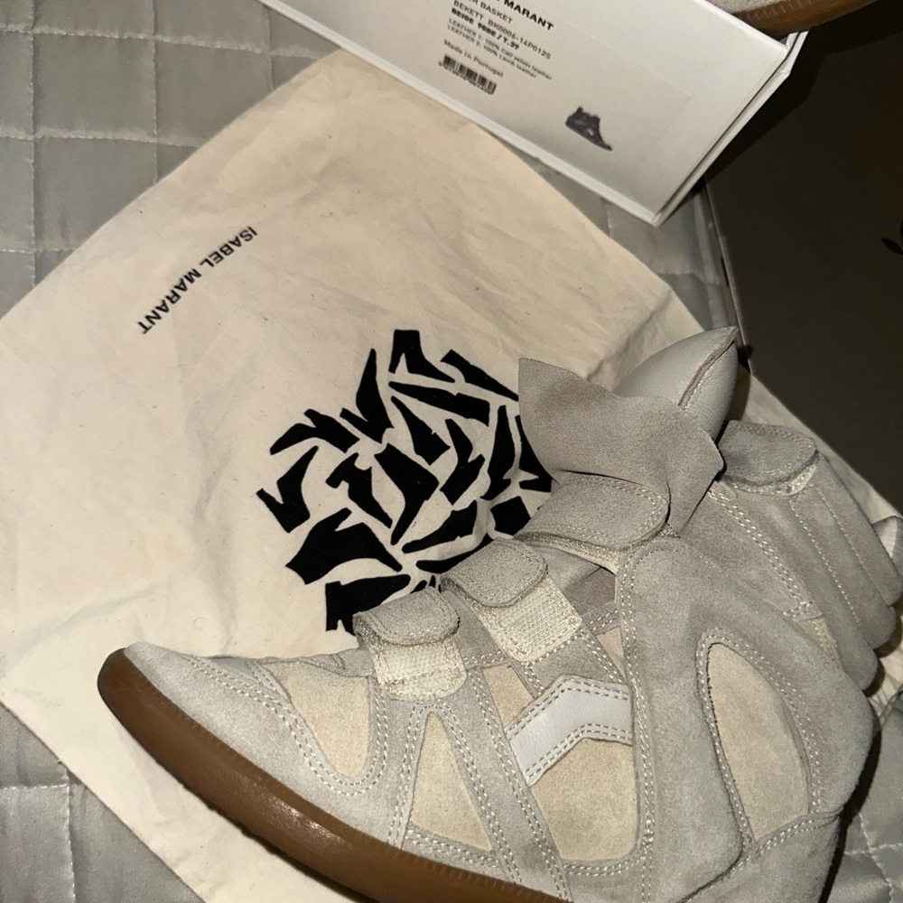 Isabel Marant Tan Suede & Leather Low-Top Sneakers